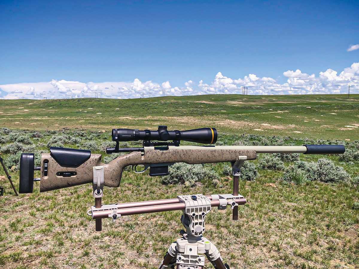 Wayne York, owner of Oregunsmithing and Pendleton Composite Stocks in Pendleton, Oregon, built this tack-driving rifle for himself, chambered in his own 24 York cartridge, to use while shooting Wyoming prairie dogs.